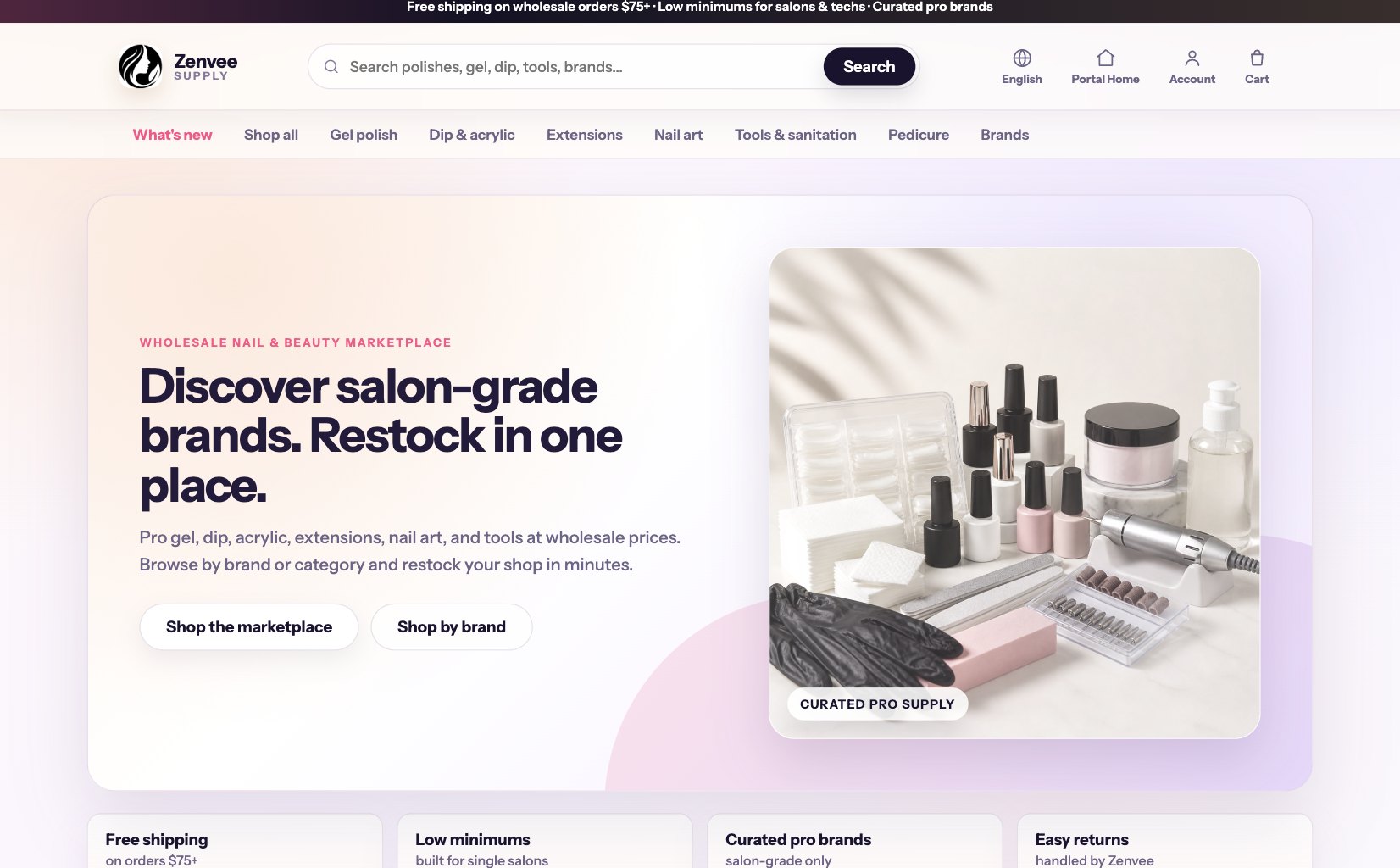 supply.zenvee.net, the Zenvee Supply wholesale marketplace